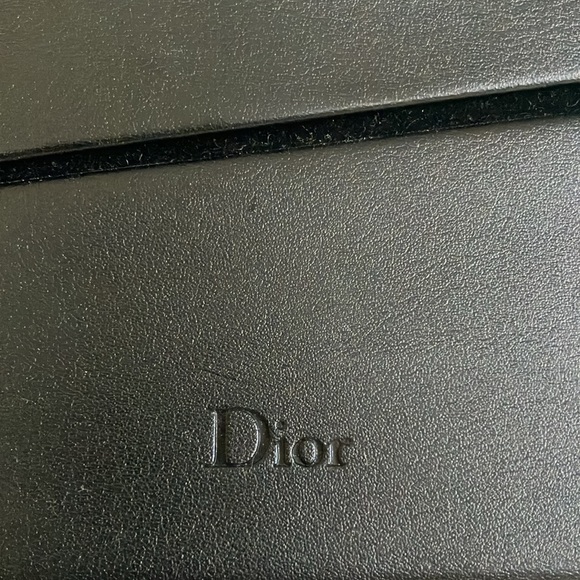 Vintage 80s CHRISTIAN DIOR GLASSES CASE LEATHER VELVET LINED BOX - Picture 1 of 8